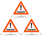 Panneau de signalisation pliable Triopan 'Feuerwehr !'