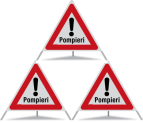 Panneau de signalisation pliable Triopan 'pompieri'