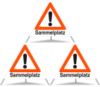 Panneau de signalisation pliable Triopan 'Sammelplatz'