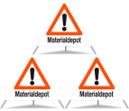 Panneau de signalisation pliable Triopan 'Materialdepot'