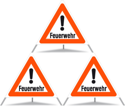 Panneau de signalisation pliable Triopan 'Feuerwehr !'