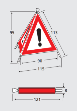 Panneau de signalisation pliable Triopan 'service du feu'