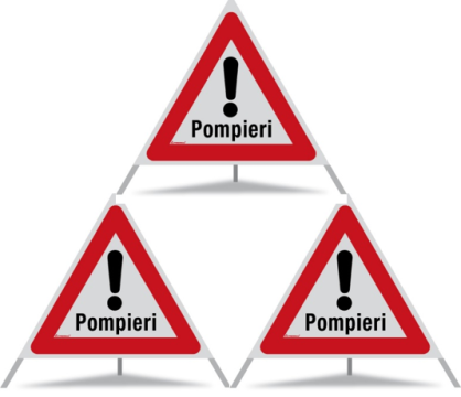 Panneau de signalisation pliable Triopan 'pompieri'