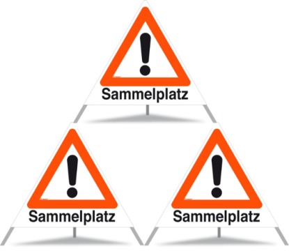 Panneau de signalisation pliable Triopan 'Sammelplatz'