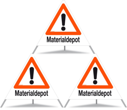 Panneau de signalisation pliable Triopan 'Materialdepot'