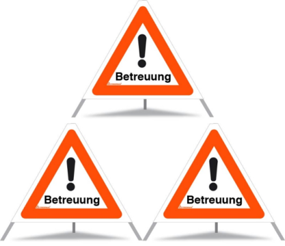 Panneau de signalisation pliable 'Betreuung'