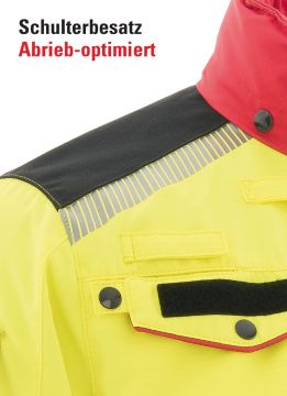 Veste hardshell jaune-rouge fluorescent Phoenix Pro