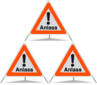 Panneau de signalisation pliable Triopan 'Anlass'