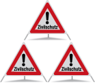 Panneau de signalisation pliable Triopan 'Zivilschutz'