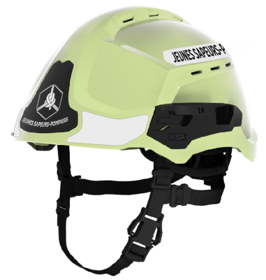 Feuerwehrhelm MSA F2XR, nachtleuchtend JFW