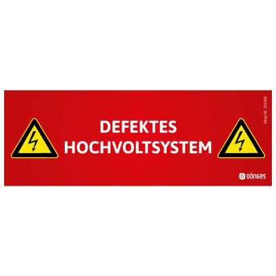 Magnetschild für HV-Systeme "DEFEKTES HOCHVOLTSYSTEM"